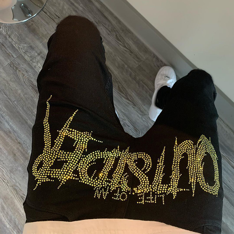 Men's Jeans Y2K Men's Trend Casual Black Biker Ripped Jeans Comfort Stretch Street Fit Cotton Trousers Washed Drill Denim Goth Pants 230612