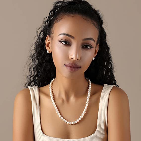 Pendant Necklaces Real White Freshwater Cultured Pearl Necklaces for Women Girl Gift 925 Sterling Silver Women's Baroque Pearl Necklace 230609