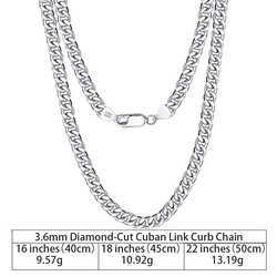 Wholesale S Sterg Sier Cuban k Chain Necklace For Mens 3.6 5 7mm Platinum Gold Plated Hip Hop Jewelry