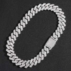 20mm Pendant Necklace Sterg Sier Vvs1 Dia Moissanite Miami Baguette Cuban k Chain