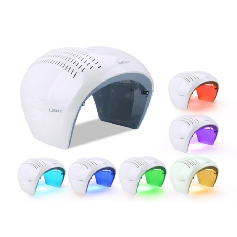 7 Color LED Face Mask for Skin Rejuvenation, Acne Treatment & Wrinkle Reduction, Red & Blue Light Therapy for Face and Neck, Anti-Aging