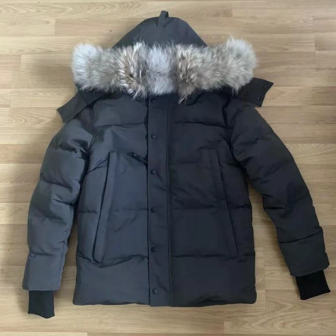 Designer Puffer Jacket Winter Men Down Jackets Veste Homme Outdoor Jassen Outerwear Real Coyote Fur Hooded Hoodie Fourrure Manteau Jacket Coat Hiver Parka Doudoune