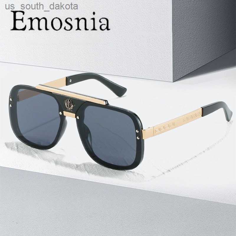 Emosnia Metal Oversized Pilot Sunglasses Men Women Retro Gradient Eyewear Fashion Luxury Outdoor Wholesale Sun Glasses L230523