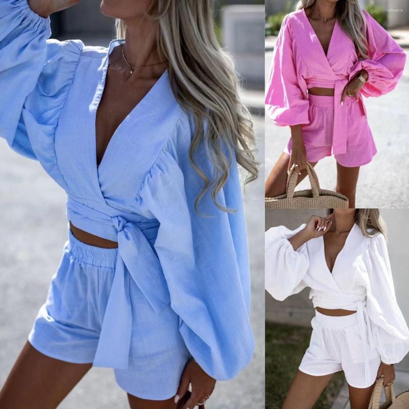 Women's Tracksuits Short Sets 2023 Women Two Piece Sexy Deep V Neck Flare Sleeve Top Lace Up Pant Summer Ladies Outfits Streetwear, Pink
Women's Tracksuits Short Sets 2023 Women Two Piece Sexy Deep V Neck Flare Sleeve Top Lace Up Pant Summer Ladies Outfits Streetwear, Pink