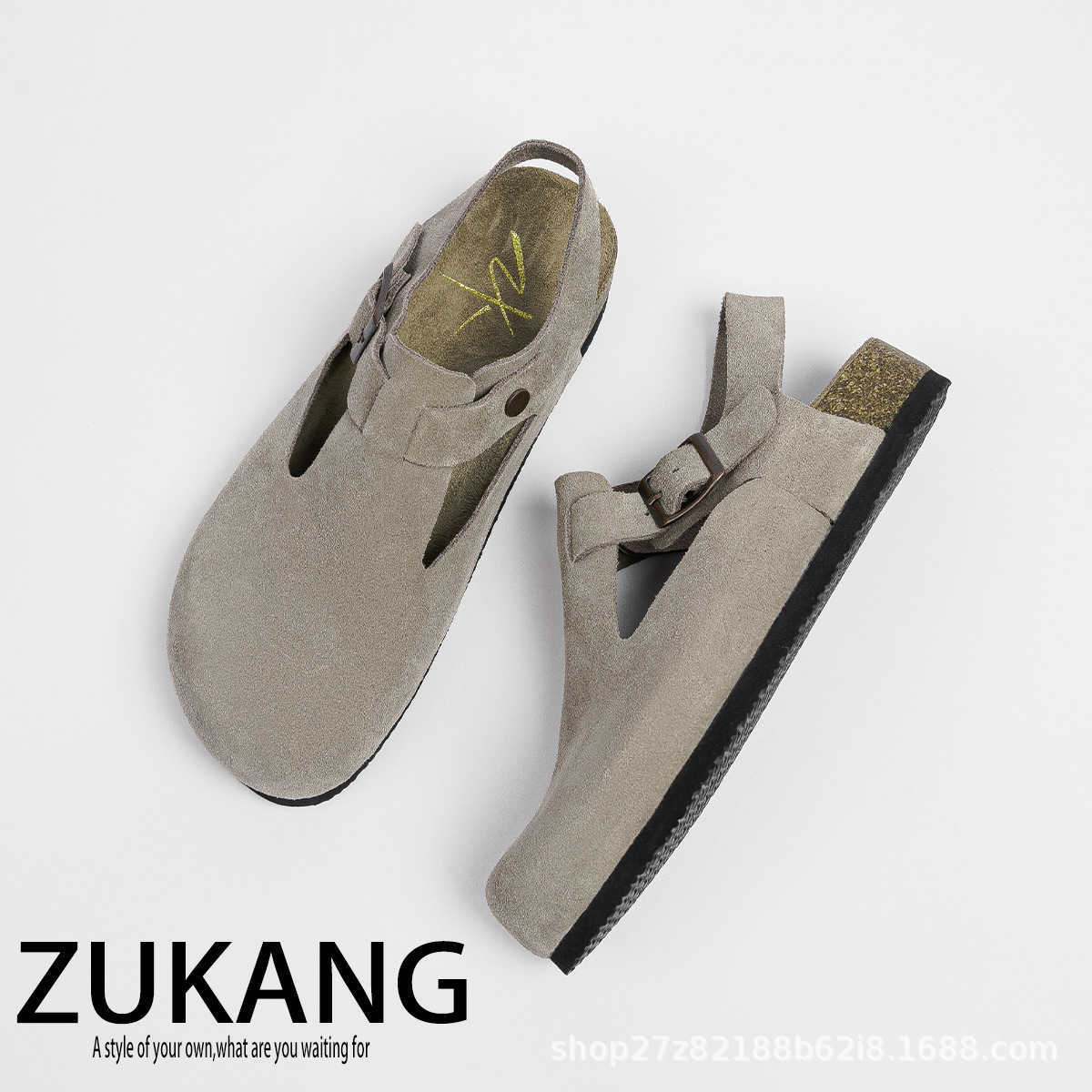 All cowhide for women with soles soft surfaces frosted genuine leather wrap head new summer Boken sandals, Gray
All cowhide for women with soles soft surfaces frosted genuine leather wrap head new summer Boken sandals, Gray
