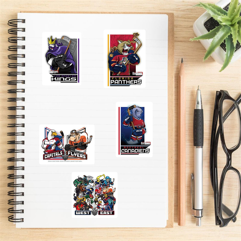 50Pcs Ice Hockey Mascot Stickers Personalized Graffiti Stickers for DIY Luggage Laptop Skateboard Motorcycle Bicycle Stickers