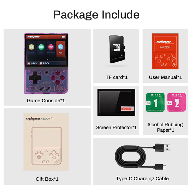 MIYOO MINI + Plus Portable Retro Game Console OCA IPS HD Screen WIFI Handheld Game Console Open Source Linux System OnionOS