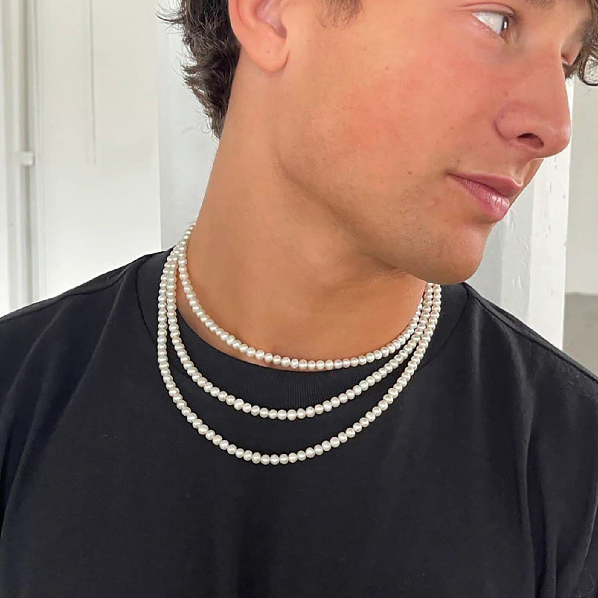 Minimalist Freshwater Pearl Necklace Unisex Jewelry Trend with Stainless Steel Material Gift For Friend Wholesale Dropshipping Free Shipping Reduce Sh
