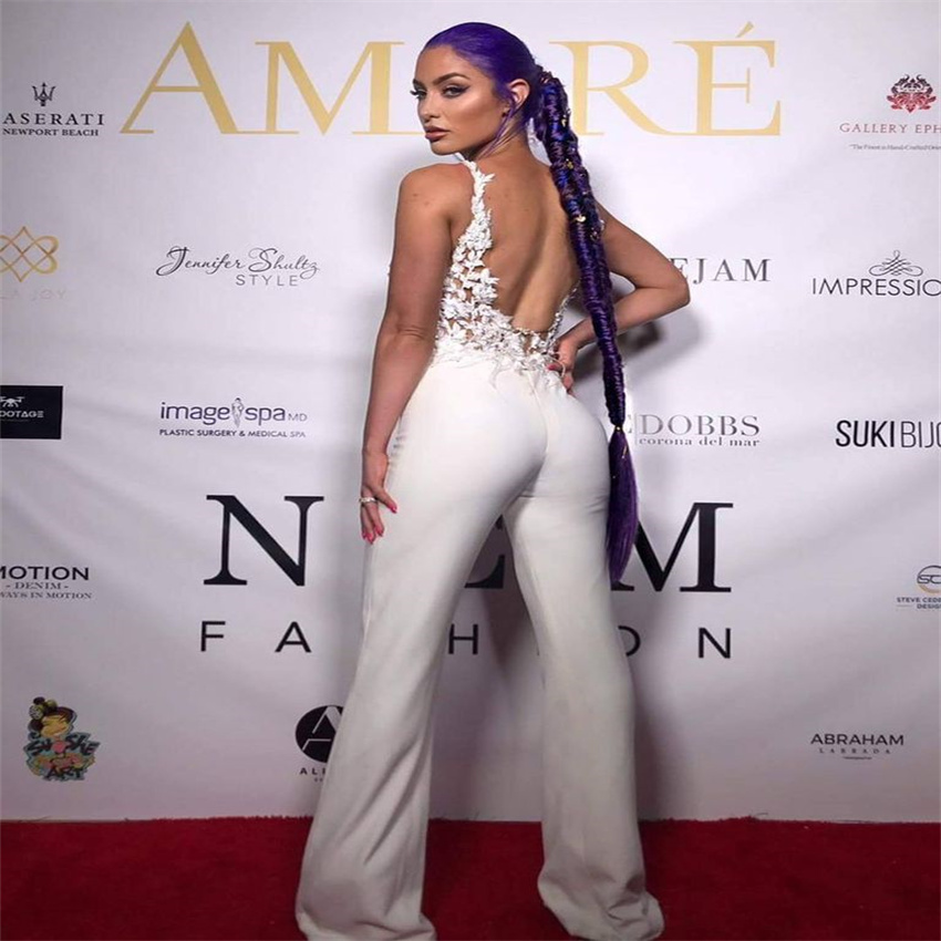 Hippie Jumpsuit Bohemian Wedding Dress 2023 Sexy Backless Satin Boho Beach Bride Dresses With Feather Lace Civil Country Medieval Vestidos De Novia Ro