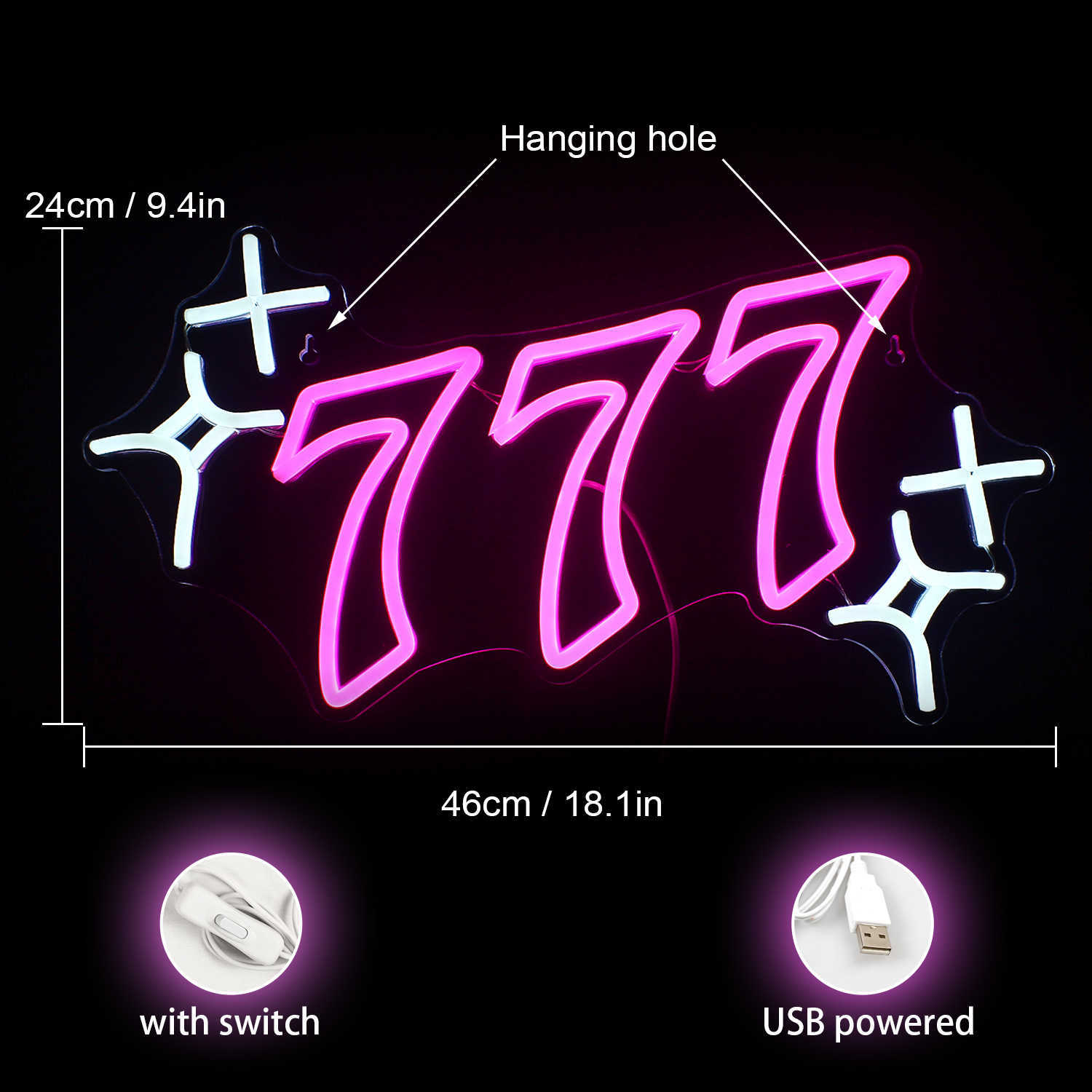 LED Neon Sign Lucky Number Neon Light Casino Custom LED Bar Room Gaming Decor Sacred Luminous Jackpot Signs R230613