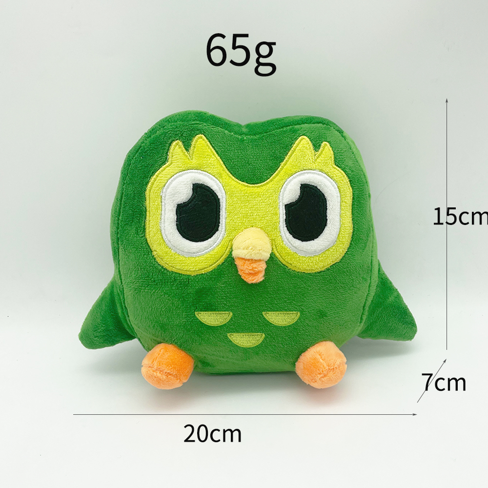 Plush Dolls Lovely Green Duolingo Owl Plush Toy Duo Plushie of Duo The Owl Cartoon Anime Owl Doll Soft Stuffed Animal Children Birthday Gift 230612