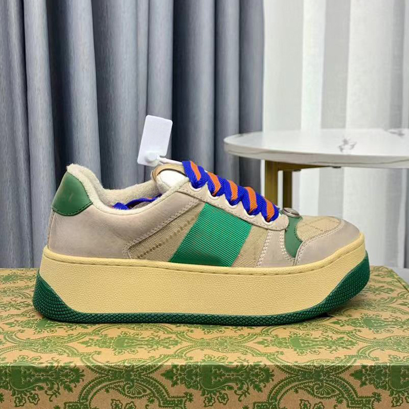 Thick soled Casual shoes women Travel leather lace-up sneaker fashion lady Flat designer Running Trainers Letters platform men gym sneakers size 36-42-45 With box, White+green+brown
Thick soled Casual shoes women Travel leather lace-up sneaker fashion lady Flat designer Running Trainers Letters platform men gym sneakers size 36-42-45 With box, White+green+brown