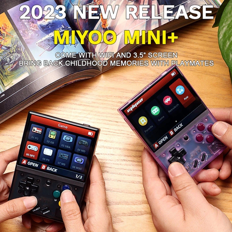 MIYOO MINI + Plus Portable Retro Game Console OCA IPS HD Screen WIFI Handheld Game Console Open Source Linux System OnionOS