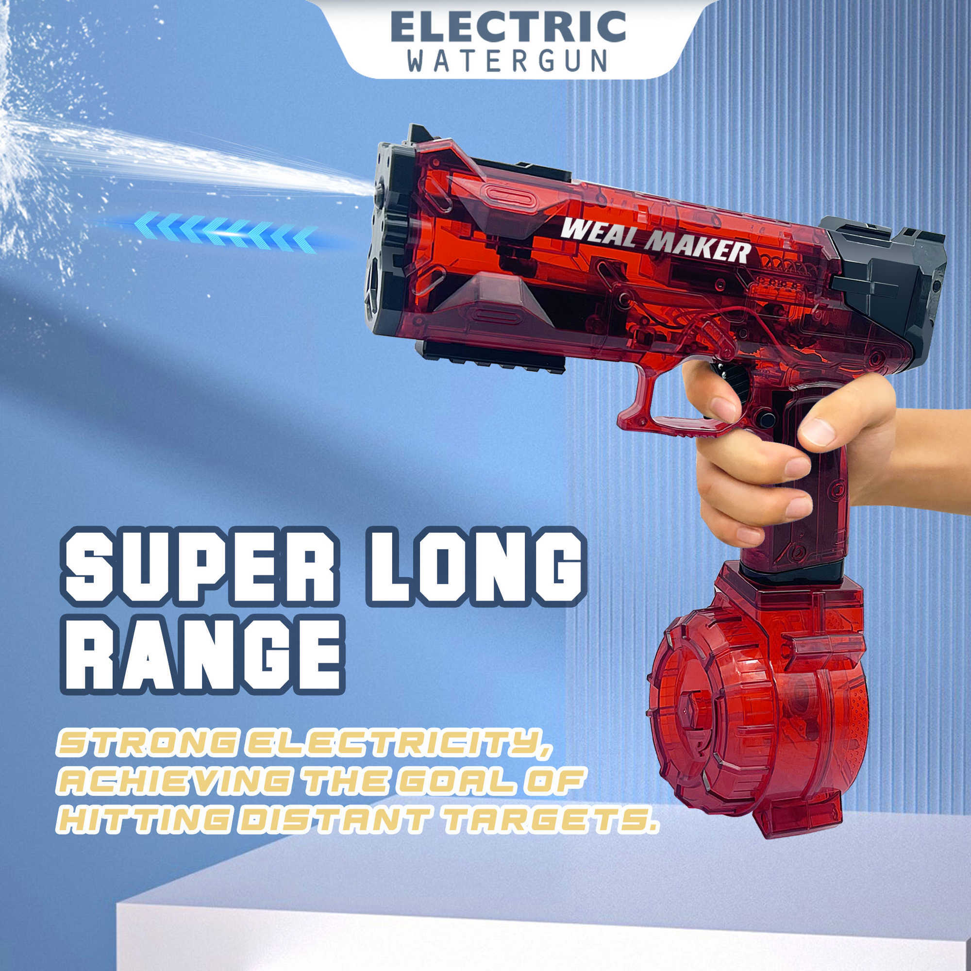 Sand Play Water Fun 2023 New Cool Electric Gun Toy Weal Maker Watergun Children's Charging Energy Automatic Spray Pistol R230613