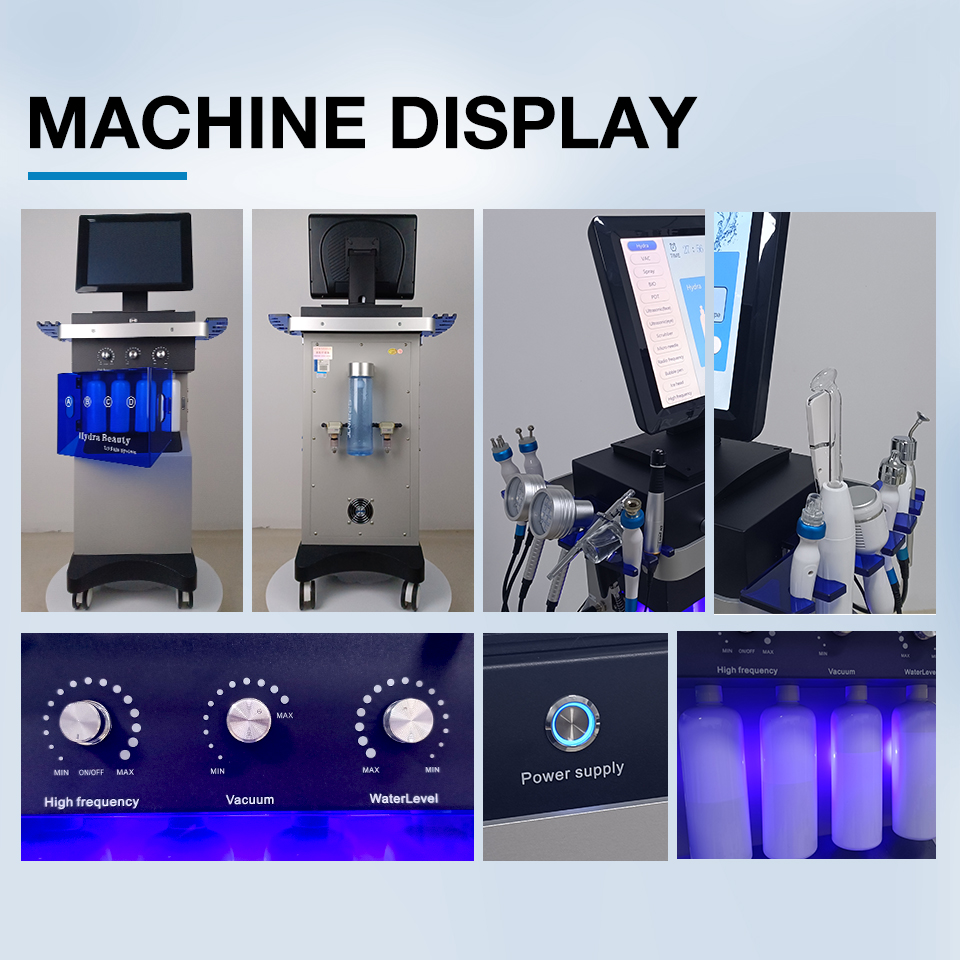 15 in 1 Hydra facial Machine Hydro Dermabrasion face lifting Peeling Ultrasonic Skin Scrubber Oxygen Spray Skin Care Microdermabrasion