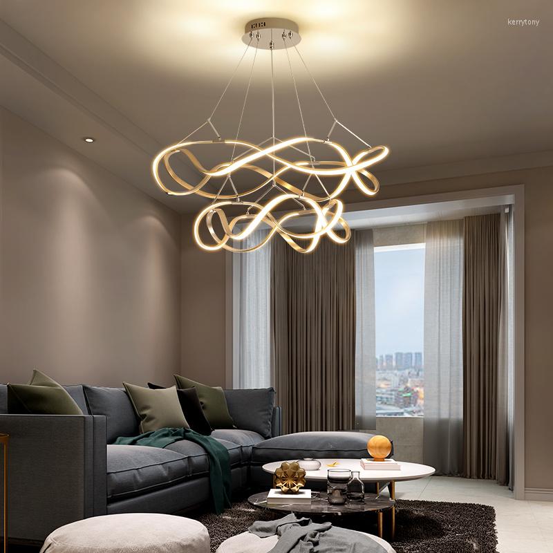 Lustres Chandeliers LED Ceiling Chandelier Light Lamp For Living Room Bedroom Modern Large Lighting Fixtures AC85-260V Gold ing