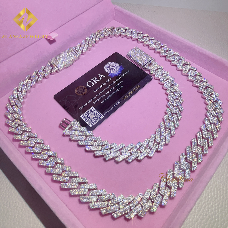necklaces designer jewelry chains for 15mm bracelet men sier k chain pass dia tester GRA VVS moissanite cuban necklace
