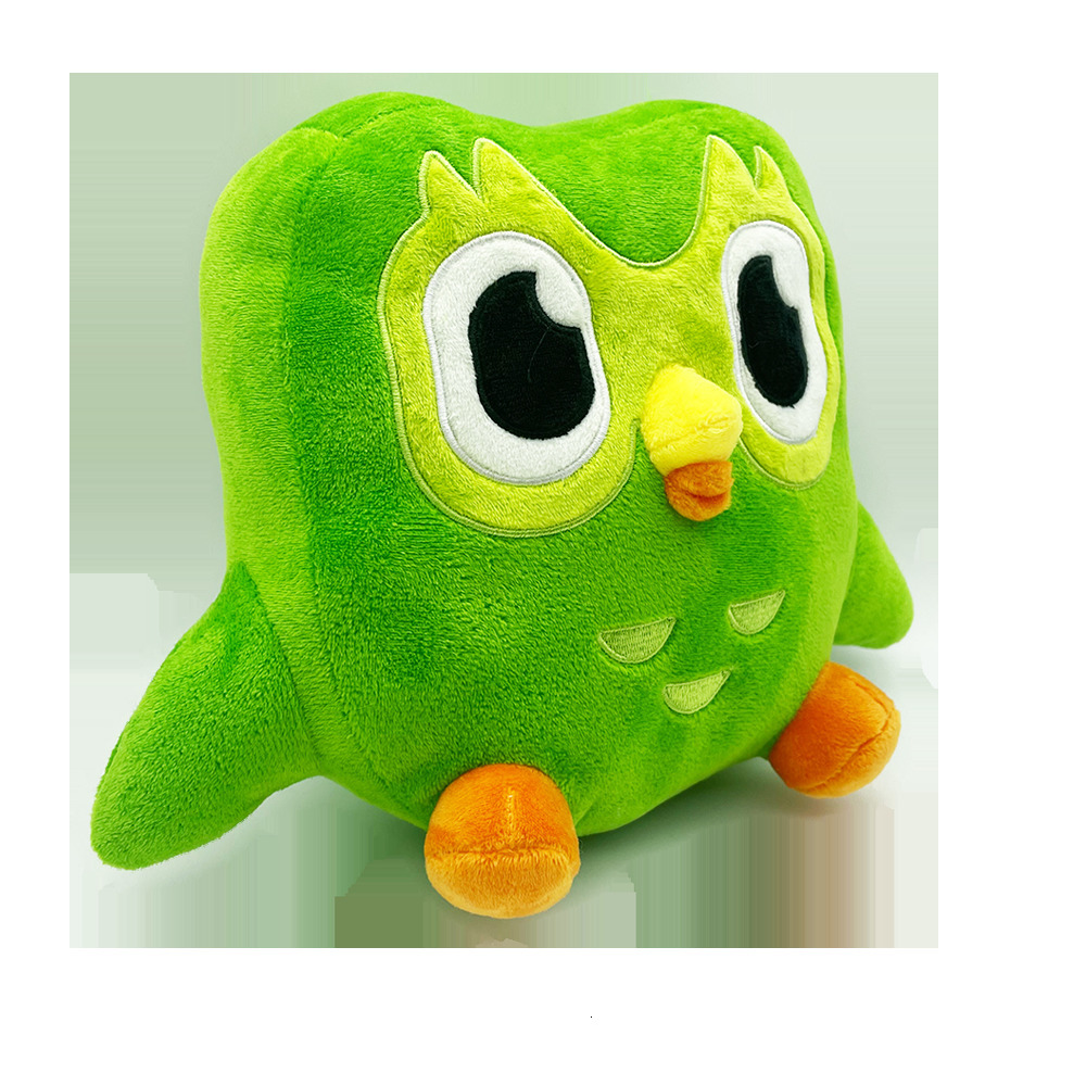 Plush Dolls Lovely Green Duolingo Owl Plush Toy Duo Plushie of Duo The Owl Cartoon Anime Owl Doll Soft Stuffed Animal Children Birthday Gift 230612