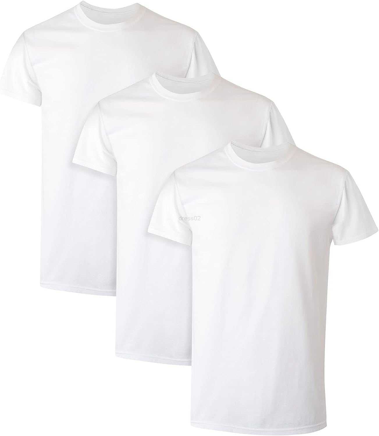 Hanes Men's Cotton Undershirt Moisture-Wicking Crew Tee Undershirts 3-Pack