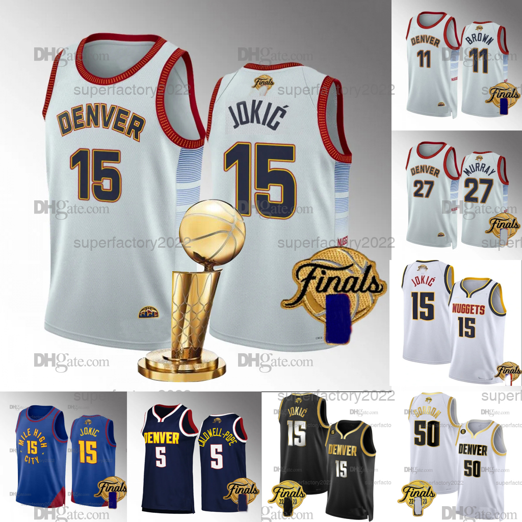 Nuggets Nikola Jokic 2023 Finals Finals Basketball Jerseys Jamal Murray Michael Porter Jr. Bruce Brown Aaron Gordon Christian Braun Caldwell-Pope, White
Nuggets Nikola Jokic 2023 Finals Finals Basketball Jerseys Jamal Murray Michael Porter Jr. Bruce Brown Aaron Gordon Christian Braun Caldwell-Pope, White