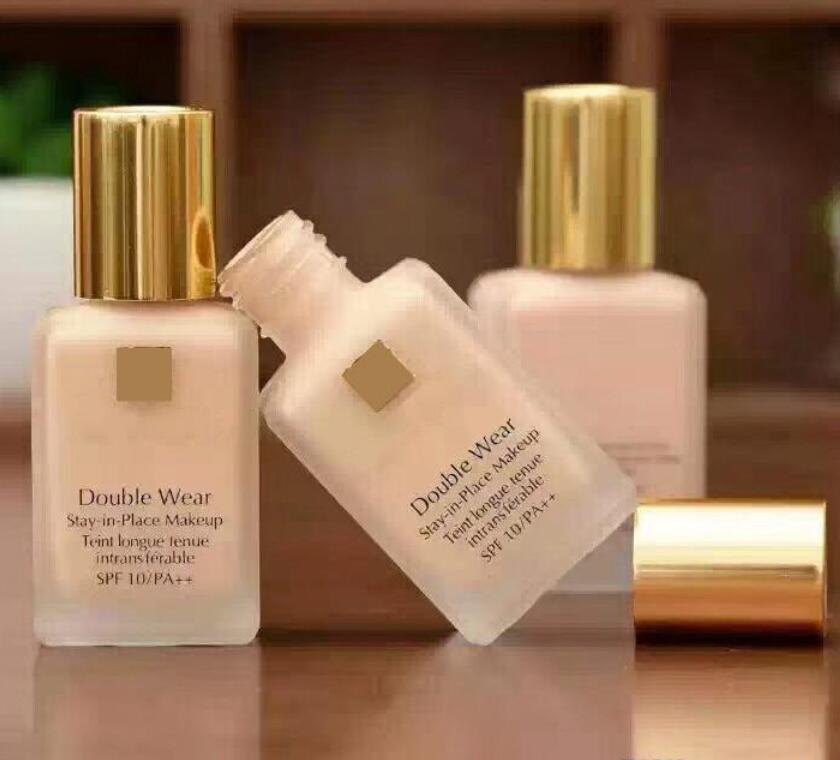 Face Foundation Makeup Double wear Liquid Foundation 2 Colors 1w1 1w2 Stay in Place 30ML Natural Concealer Mist Super Concealer High Coverage Long lasting
