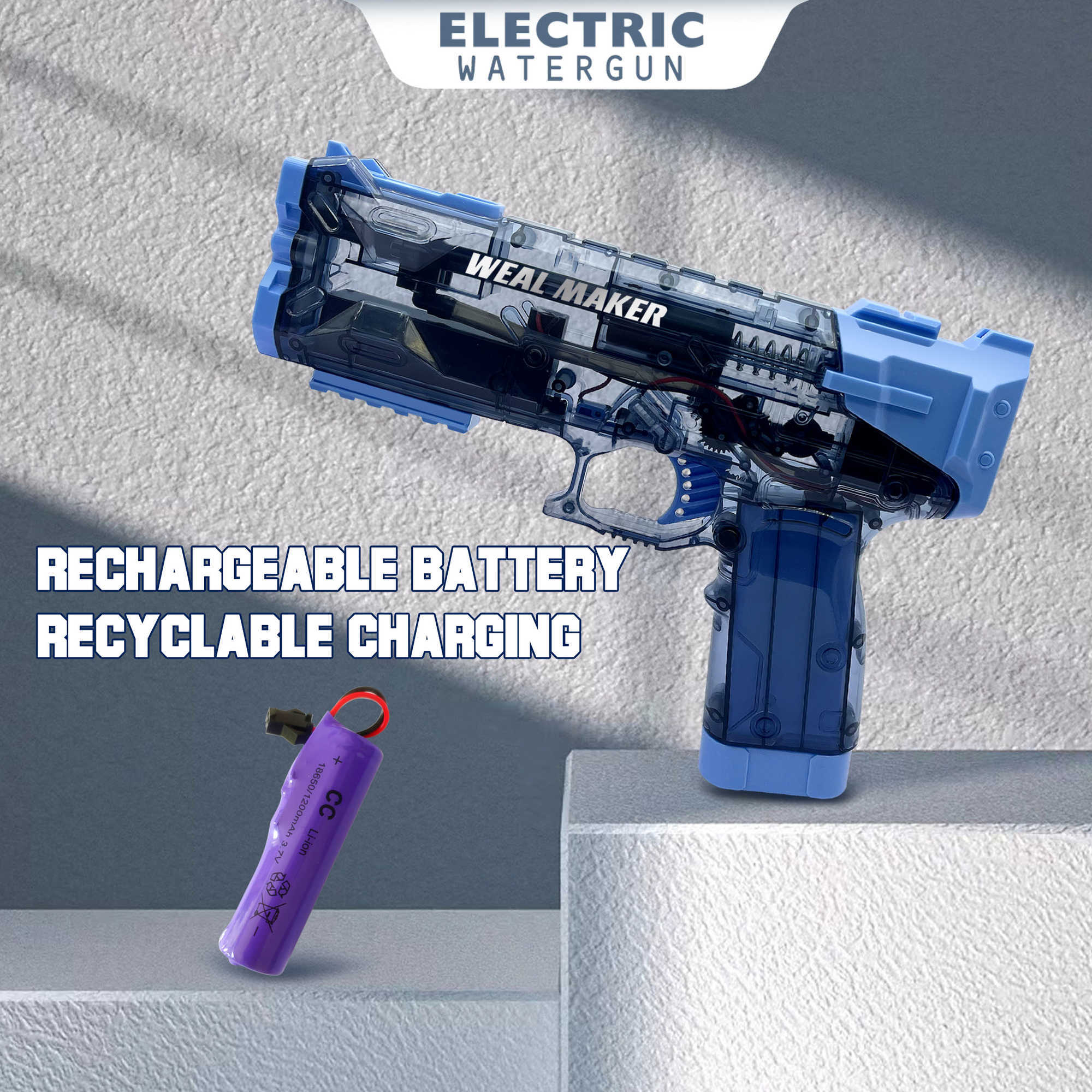 Sand Play Water Fun 2023 New Cool Electric Gun Toy Weal Maker Watergun Children's Charging Energy Automatic Spray Pistol R230613
