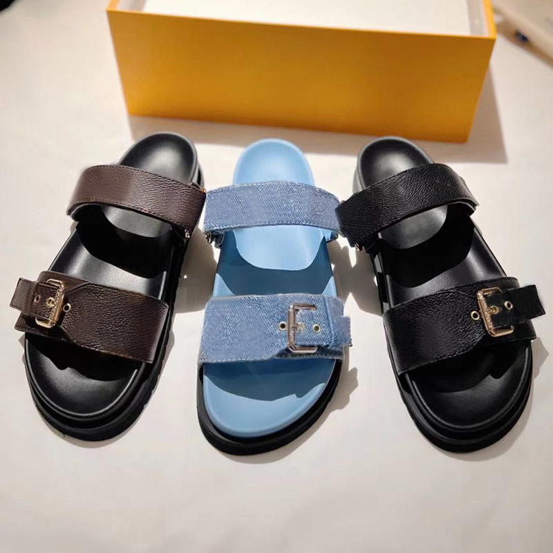 Beach slippers men Classic Flat Summer Lazy Designer shoe Cartoon Big Head flops leather mens Belt buckle Slides Hotel Bath women shoes sexy Sandals Large size 35-42-45