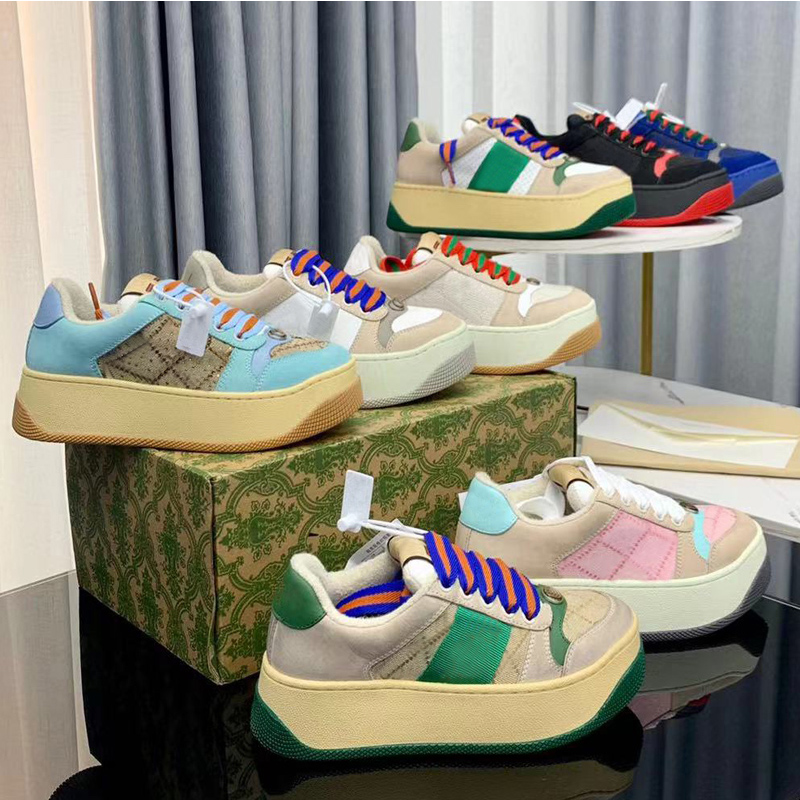 Thick soled Casual shoes women Travel leather lace-up sneaker fashion lady Flat designer Running Trainers Letters platform men gym sneakers size 36-42-45 With box, Blue
Thick soled Casual shoes women Travel leather lace-up sneaker fashion lady Flat designer Running Trainers Letters platform men gym sneakers size 36-42-45 With box, Blue