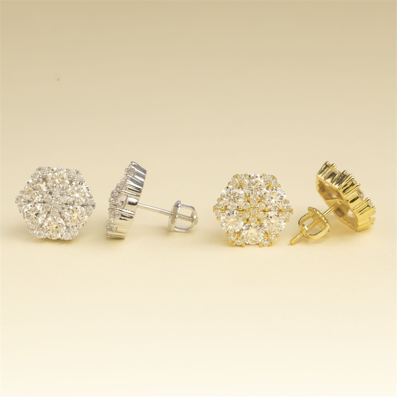 Passed Tester Dia Sier 4mm VVS Moissanite Earrings Studs Nice Gift for Men Women