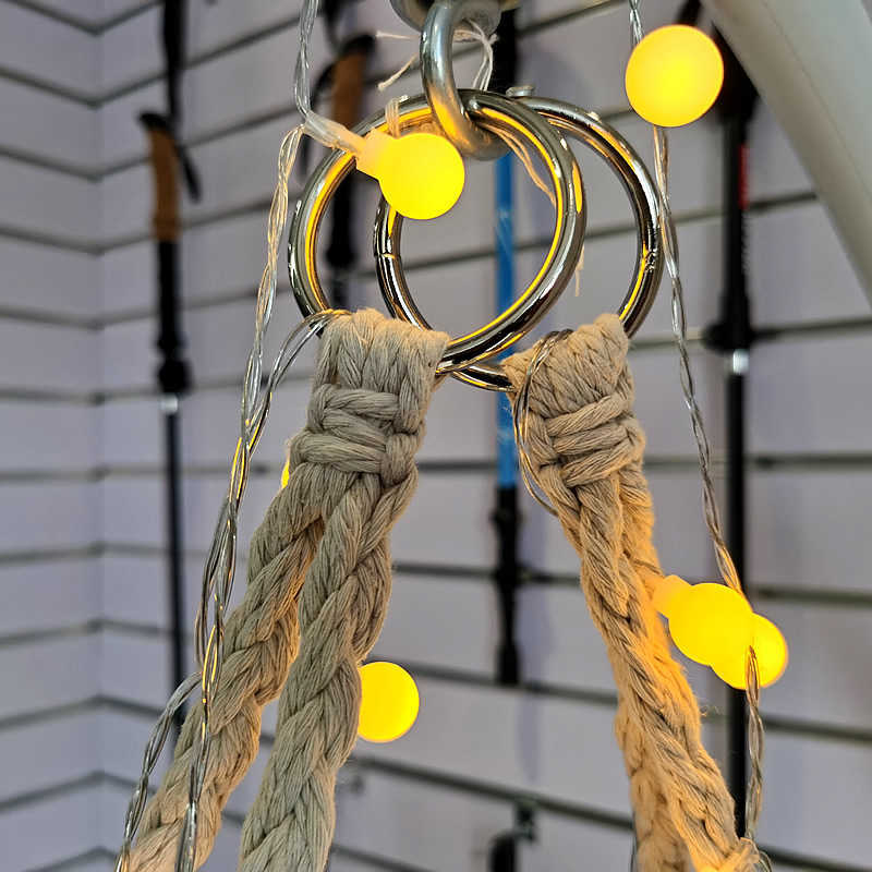 Hammocks Outdoor Hammock Garden Swing Cotton Cord Knitted Hanging Basket Tassel Swing For Leisure Handmade Casual Egg Chairs R230613