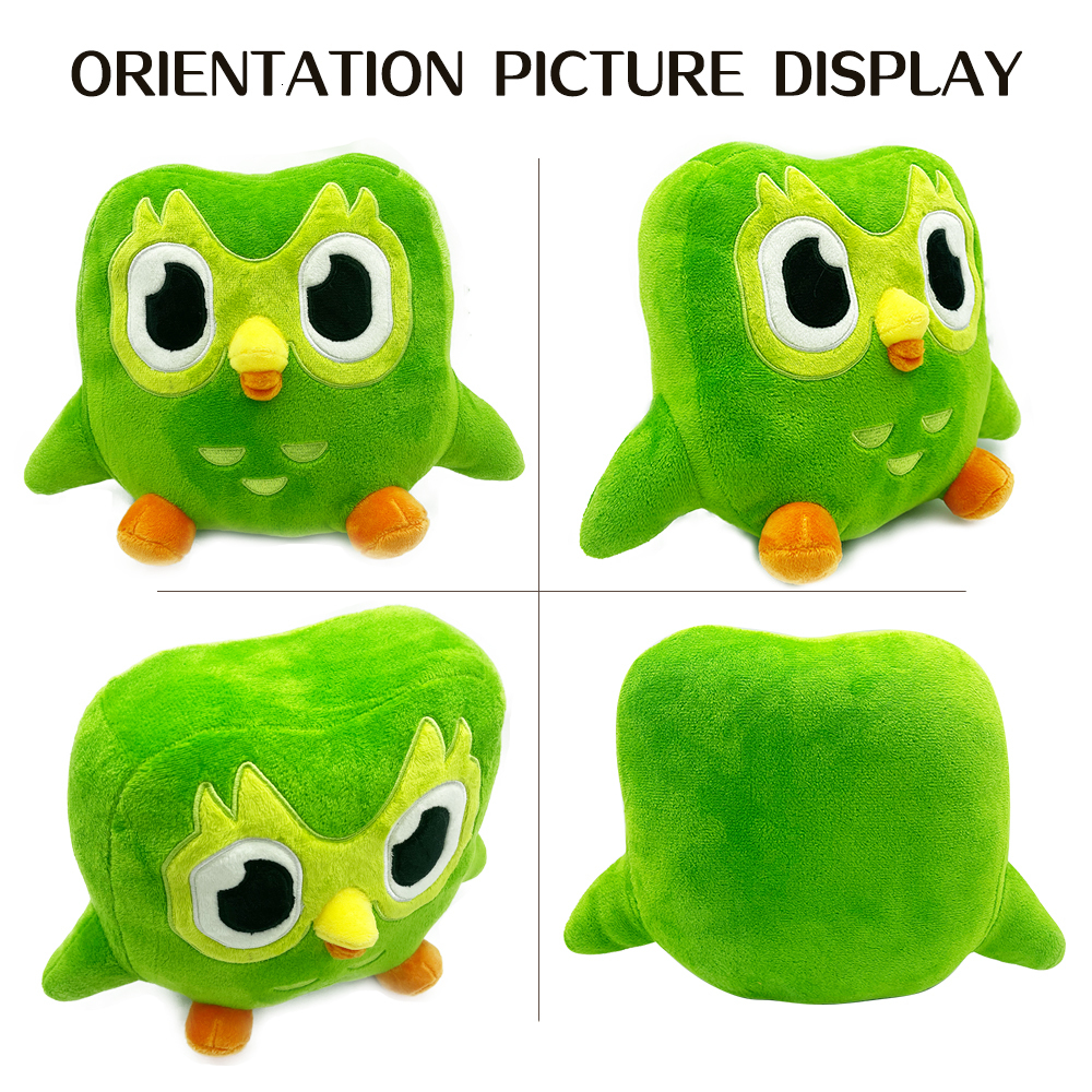 Plush Dolls Lovely Green Duolingo Owl Plush Toy Duo Plushie of Duo The Owl Cartoon Anime Owl Doll Soft Stuffed Animal Children Birthday Gift 230612