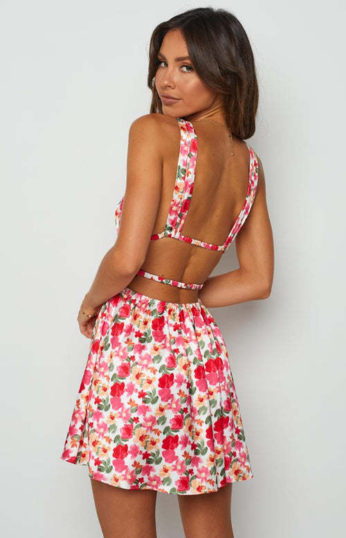 Basic Casual Dresses Backless Sexy Women Mini Dress Sleeveless V Neck Flower Print Summer Club Party Sundress Streetwear S M L 230613