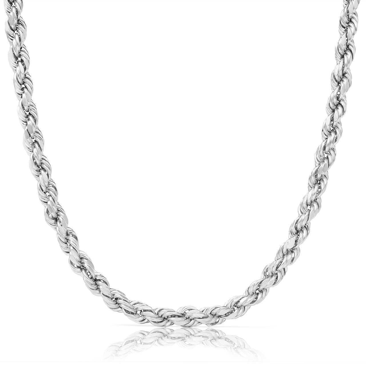 Real 10K 14K Solid Gold Rope Chains For Men Hip Hop Necklace