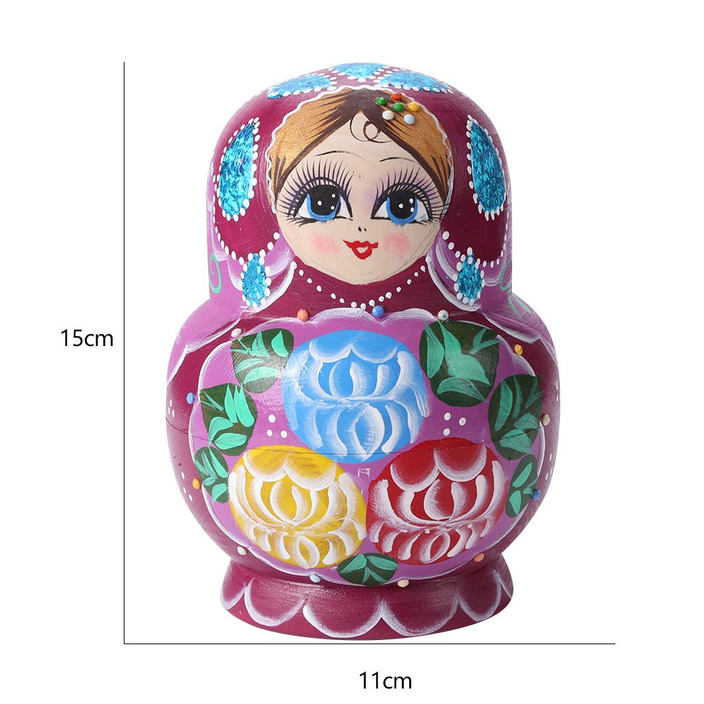 Dolls 5 -10Pcs Lovely Matryoshka Wooden Dolls Nesting Babushka Russian Hand Paint for Kids Christmas Toys Gifts Hand Painted Dolls 230612