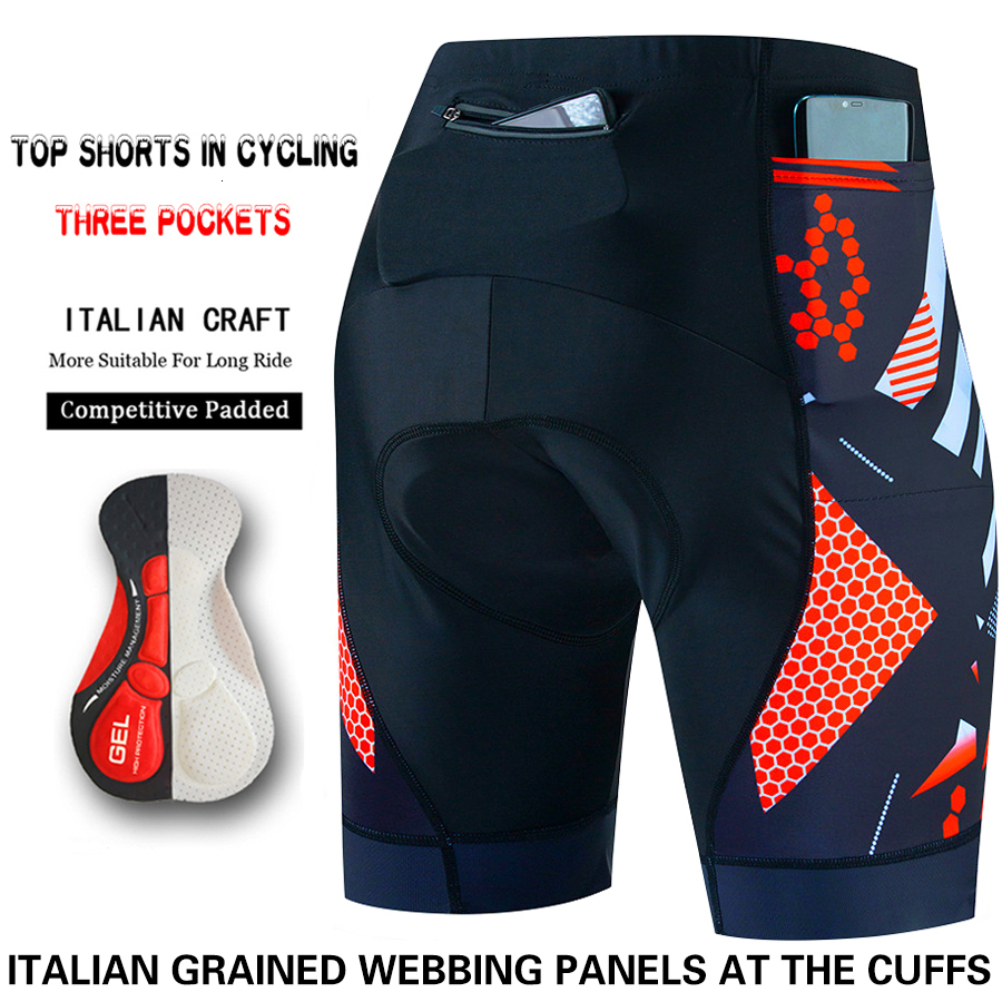 Cycling Shorts Three pocket Bike Tights Triathlon 5D Gel Padded Pro Lycra Bicycle Breathable Man Mountain Biking 230612