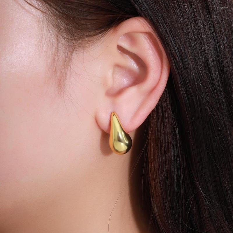 Stud Earrings Large Water Drop For Women Girls Metal Smooth 2023 Design Trendy Chunky Jewelry Accessories Gift
