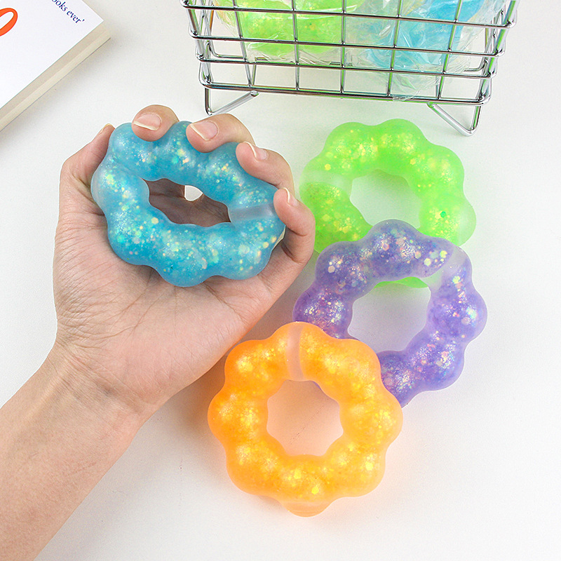 Fidget TPR Squeeze Bracelet Toys Crystal Aurora Hand Stress Relief Toy Bubble Sensory Autism Needs Squishy Anxiety Gift 2111