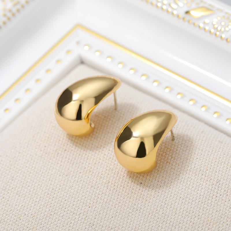 Stud Earrings Large Water Drop For Women Girls Metal Smooth 2023 Design Trendy Chunky Jewelry Accessories Gift
