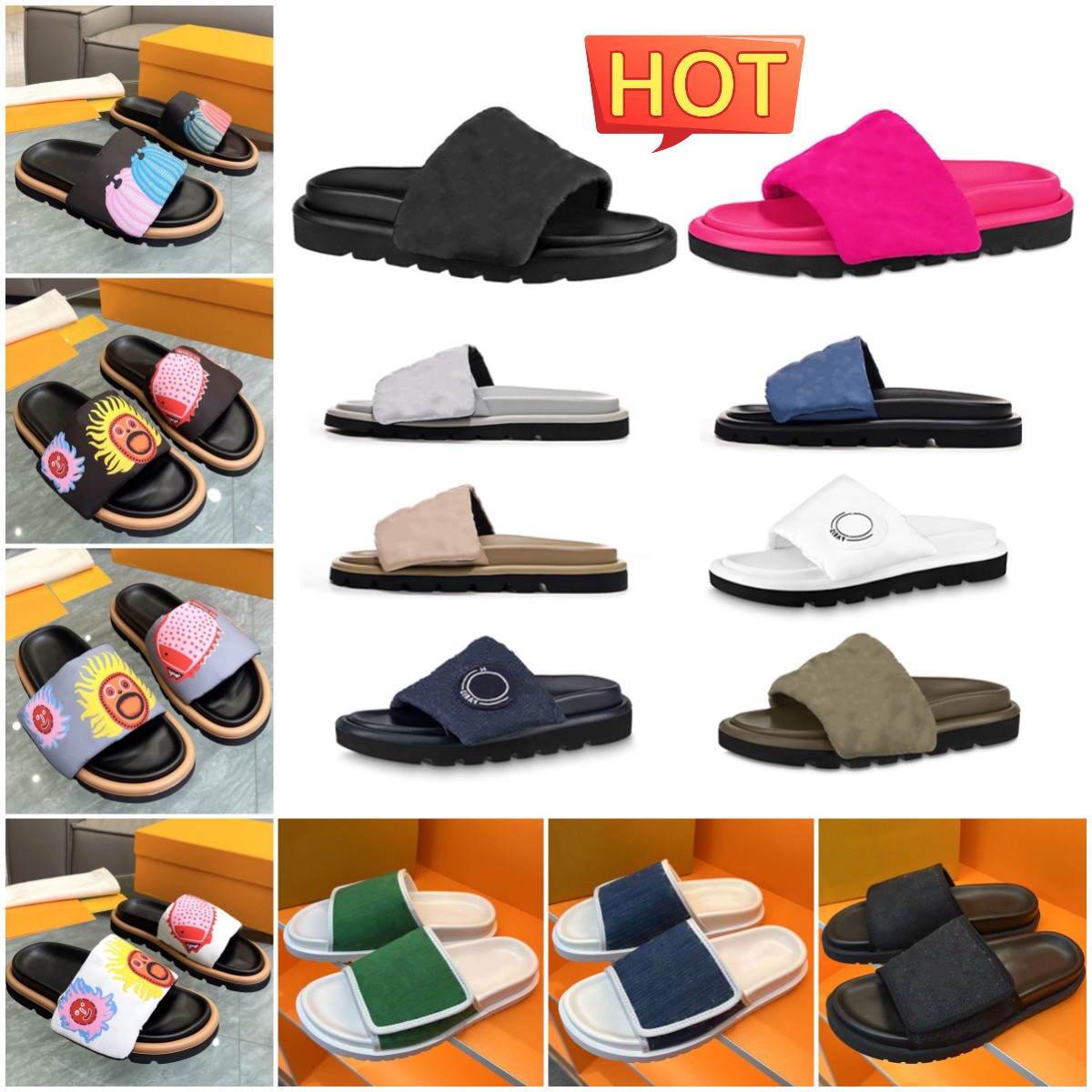 Designer Brand fashion Man Slipper Pool Pillow Flat Comfort Embossed Mule Womens Outdoor Slippers Fashion Sandy Beach summer Slide Size 35-45, 16
Designer Brand fashion Man Slipper Pool Pillow Flat Comfort Embossed Mule Womens Outdoor Slippers Fashion Sandy Beach summer Slide Size 35-45, 16