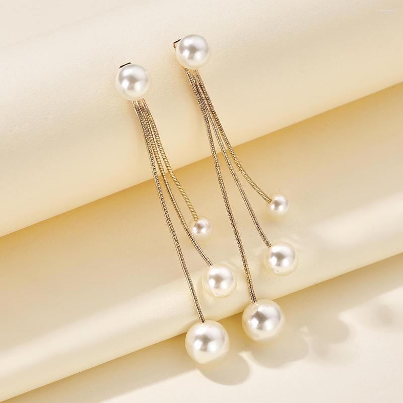 

Dangle Earrings Women Fashion Zinc Alloy Pearls Tassels Boho Statement Jewelry Accessories Gift