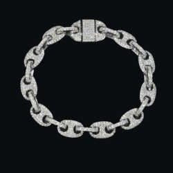 Pass Dia Tester VVS Ice Out Moissanite Coffee Beans Cuban k Chain 8mm Bracelet Sier Fine Jewelry For Man Woman Gift