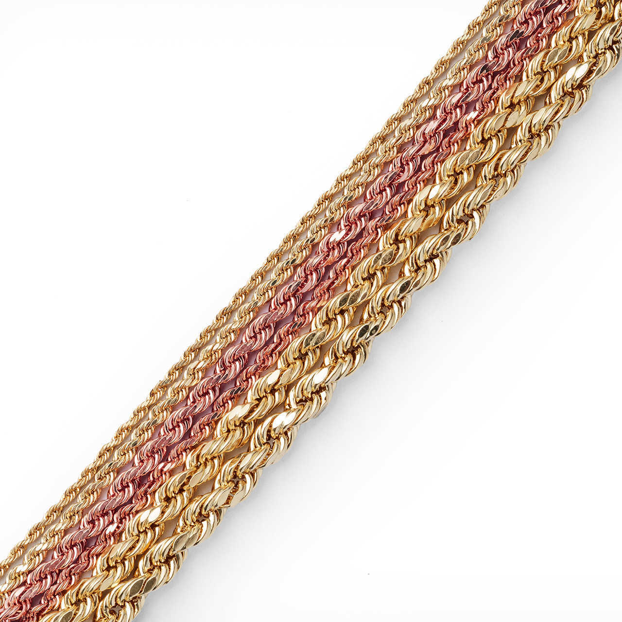 Real 10K 14K Solid Gold Rope Chains For Men Hip Hop Necklace