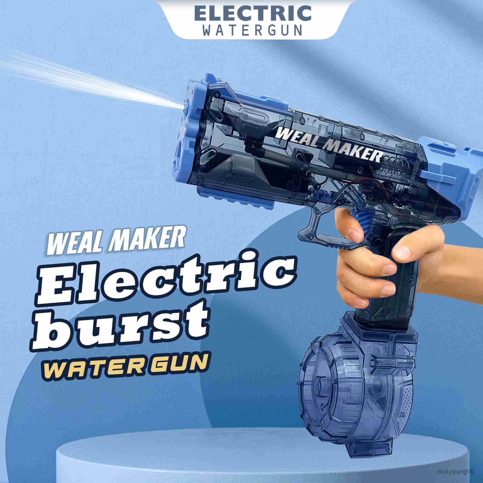Sand Play Water Fun 2023 New Cool Electric Gun Toy Weal Maker Watergun Children's Charging Energy Automatic Spray Pistol R230613