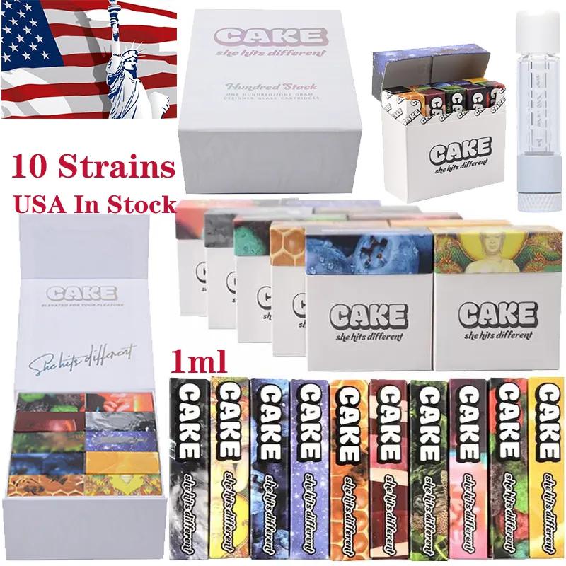 USA In Stock CAKE Full Glass Atomizers 510 Thread 1 ML Carts Ceramic CoilThick Oil Dab Pen Wax Vape Pen Cartridges E Cigarettes Vaporizers 10 Strains Empty
USA In Stock CAKE Full Glass Atomizers 510 Thread 1 ML Carts Ceramic CoilThick Oil Dab Pen Wax Vape Pen Cartridges E Cigarettes Vaporizers 10 Strains Empty