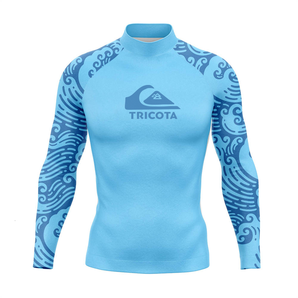 Wetsuits Drysuits Men Surfing Rashguard Shirts Long Sleeve Tight Swimwear UV Protection Water Sports Swimming Floatsuit Diving Tops Boxing T-shirt 230