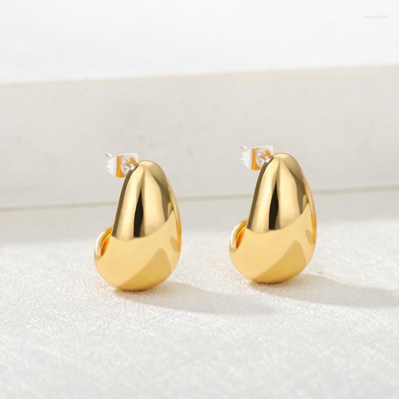 Stud Earrings Large Water Drop For Women Girls Metal Smooth 2023 Design Trendy Chunky Jewelry Accessories Gift