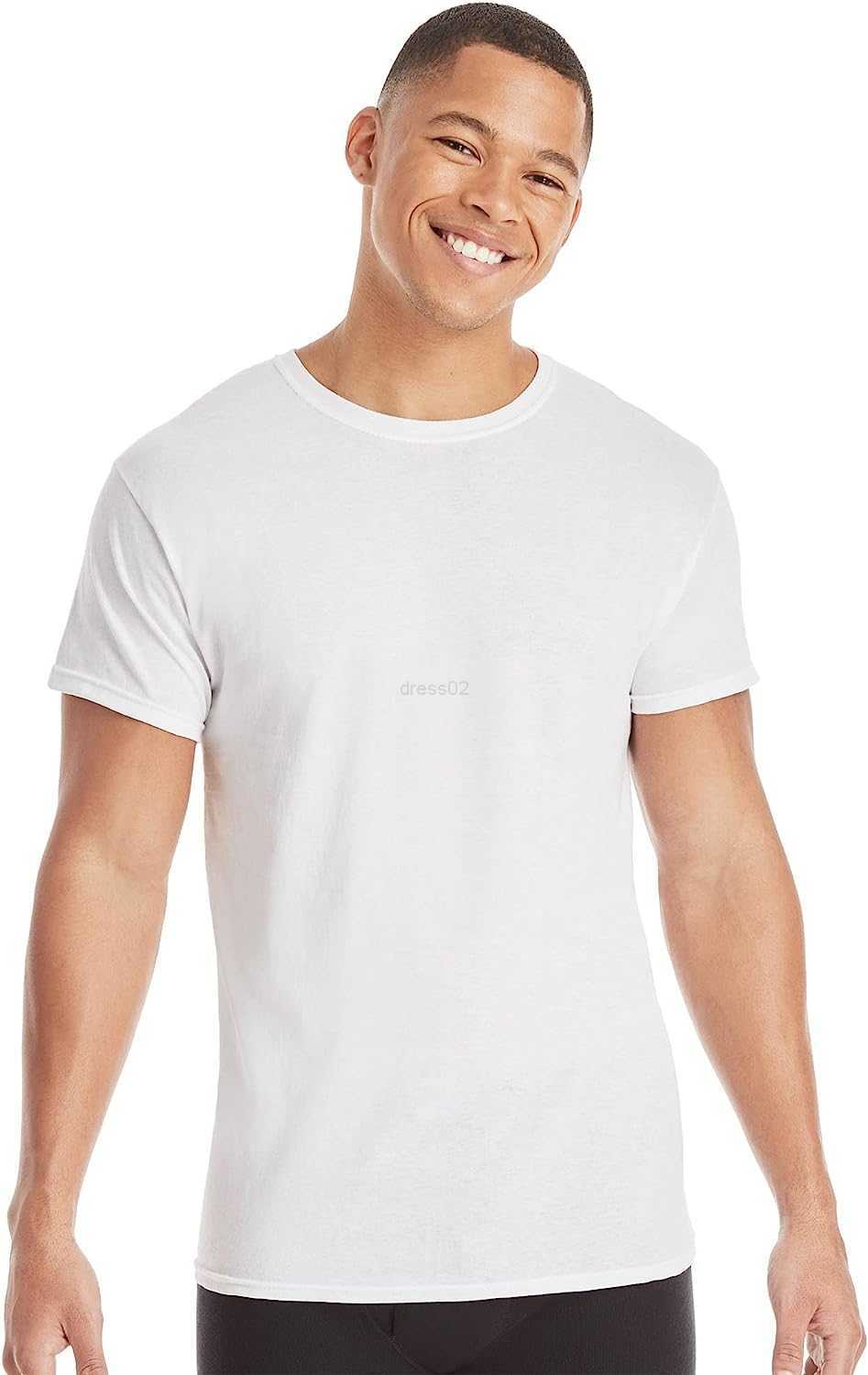 Hanes Men's Cotton Undershirt Moisture-Wicking Crew Tee Undershirts 3-Pack