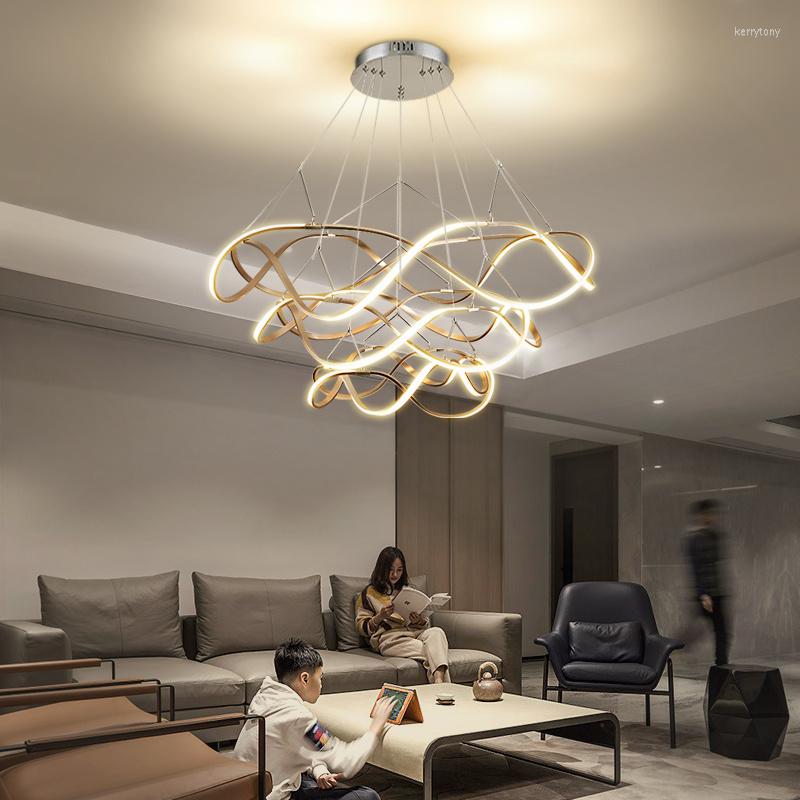 Lustres Chandeliers LED Ceiling Chandelier Light Lamp For Living Room Bedroom Modern Large Lighting Fixtures AC85-260V Gold ing