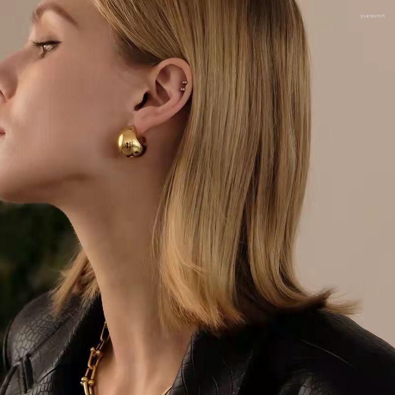Stud Earrings Large Water Drop For Women Girls Metal Smooth 2023 Design Trendy Chunky Jewelry Accessories Gift