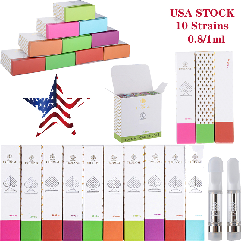 USA Stock 10 Strains Trudose Atomizers 0.8ml 1ml Ceramic Coil Vape Cartridges E Cigarette Packaging Empty Carts Glass Tank Thick Oil Wax Vaporizer 510 Thread Battery
USA Stock 10 Strains Trudose Atomizers 0.8ml 1ml Ceramic Coil Vape Cartridges E Cigarette Packaging Empty Carts Glass Tank Thick Oil Wax Vaporizer 510 Thread Battery